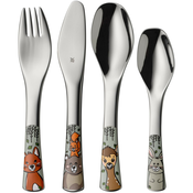 Otroški jedilni pribor FOREST FRIENDS, set 4 kosov, srebrna, nerjaveče jeklo, WMF