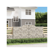 VIDAXL Obokane gabion košare 30 kosi 300x50x140/160cm pocinkano železo