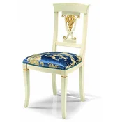 Casa Padrino Luxury Baroque Dining Room Chair Blue/Ivory/Gold - Made in Italy