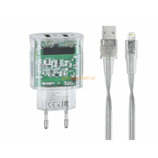 RivaCase hišni polnilec VA4125 TD2 3,4A + podatkovno polnilni kabel Apple iPhone Lightening