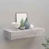shumee vidaXL Stenska polica s predalom betonsko siva 60x23,5x10 cm MDF