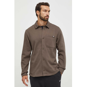 Košulja Reebok Classic za muškarce, boja: smeđa, regular, s klasičnim ovratnikom