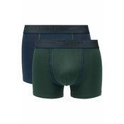 Replay Bokser spodnjice Boxer Style 6 Cuff Logo&Contrast Piping 2Pcs Box - Dark Blue/Dark Green S