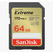 SanDisk Extreme SDXC spominska kartica, 64 GB (SDSDXV2-064G-GNCIN)