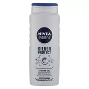 Nivea Men Silver Protect gel za tuširanje za telo, obraz in lase 500 ml za moške