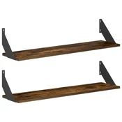 Vidaxl Stenske police 2 kos Dimljen hrast 80 x 20 x 17 cm