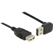 Delock USB 2.0 priključni kabel, kotni [1x USB 2.0 vtič A - 1x USB 2.0 vtičnica A] 1 m črn oboje