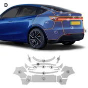 Zaščitna PPF folija za Tesla Model Y Juniper – sijajna TPU zaščita po sklopih – Sklop: Zadnji prtljažnik