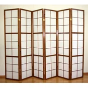Homestyle4U Pregrada za prostor, 6-delna Shoji, 175x264x2,2 cm, rjava