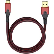 Oehlbach USB 3.1 priključni kabel [1x USB 3.0 vtič A - 1x USB-C™ vtič] 3 m rdeči/črni, pozlačeni kontakti Oehlbach USB Evolution C3