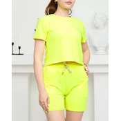 Resti Neon Yellow Womens Cotton Sports Sweat Set - Clothing