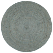 vidaXL Rucno radeni tepih od jute okrugli 240 cm maslinastozeleni