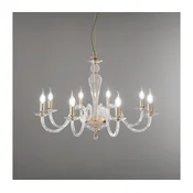 Ondaluce - Luster na sajli PAGANINI, 6xE14/10W/230V, precnik 70 cm, zlatna/prozirna