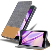 Cadorabo CADORABO Ohišje, združljiv s Huawei v svetlo sivo rjavi barvi - zaščitni pokrov z magnetnim zapiranjem, stoječo funkcijo in režo za kartico, (20569867)