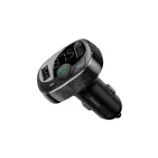 Baseus S-09A FM predajnik, reproduktor glazbe, punjač za automobil, crni CCMT000001