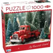shumee PuzzleArt Miniaturna božična drevesca 1000 kosov božična sestavljanka za