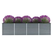 Vrtna sadilica od pocincanog celika 320 x 80 x 77 cm siva