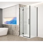 TRINITY BLACK pravokotni zaslon 900x800 mm, mat steklo, levo - 90x80 cm - Gelco - TRINITY - 36 - Pravokotne tuš kabine - 900 - 2000 - 800 - 8 - 14