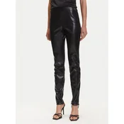 Guess Hlače iz umetnega usnja New Prescilla Regular W4BB18 WGIK0 Črna Slim Fit