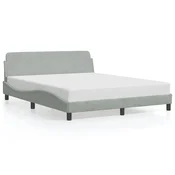 Okvir za krevet Dover svjetlosivi 152x203 cm baršunasti