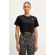 Kratka majica za vadbo adidas Performance WORKOUT ESSENTIALS ženska, črna barva, JC9555