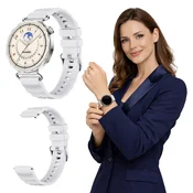 Pašček za Huawei Watch GT 4 5 6 41mm Klasična elegantna zapestnica bela 18mm
