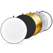 K&F 5 in 1 Reflectors 43/110cm Folding Multi-Disc Belt Bag-Translucent, Silver, Gold, White and Black