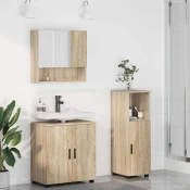 vidaXL Komplet pohištva za kopalnico z vrati 3 pcs sonoma hrast
