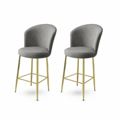HANAH HOME Set 2 barske stolice Fora Grey Gold