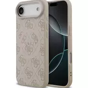 Guess PU Leather 4G obarvan obroč MagSafe zadnji pokrov za iPhone Air roza