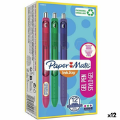 Olovka s gelom Paper Mate Inkjoy TK12 Zelena Vijolicasta Roza 0,7 mm (12 kom.)