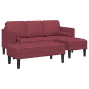 Set sofe s jastukom 2 pcs Vinska crvena Poliester
