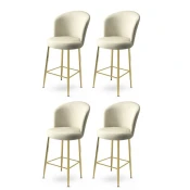 Hanah Home Set barskih stolica Fora, 4 komada, Krem-zlatni