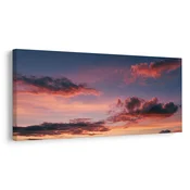 Slika večerno nebo v pastelnih tonih - 80x40