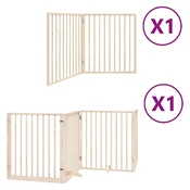 Vidaxl Ograda za pse z vrati zložljiva 6 panelov 480 cm topolovina