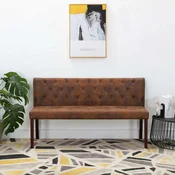 Klupa od umjetne brušene kože 148,5 cm smeda