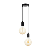 Luster na sajli MIROS 2xE27/60W/230V okrugli, crni