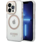 Ovitek Guess GUHMP15XHTRMD Trda Metal Outline MagSafe zaščita za iPhone 15 Pro Max 6,7 Zlata (GUHMP15XHTRMD)