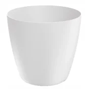 shumee Mat bel plastičen cvetlični lonec 13,8x12,7 cm, gladek pokrov Mate