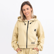 Tadej Pogačar LADY CROP ZIPPER HOODIE, ženska jopica, bež ZONBE