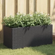 Vrtne sadilice s 2 posude 2 kom crne 72x30x32 cm poliratan