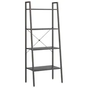 Vidaxl 4-nadstropni stoječi regal črn 56x35x140 cm
