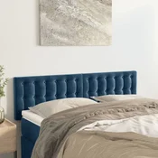 Greatstore Posteljno vzglavje 2 kosa temno modro 72x5x78/88 cm žamet