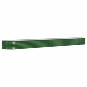 Vidaxl Visoka greda iz cinkanega jekla 512x80x36 cm zelena