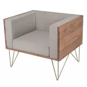 FOTELJA drvo, metal, tekstil, plocasti materijal prirodna boja, bež