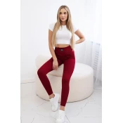 Ribbed leggings burgundy