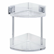 WENKO 22690100-Ugaona polica VACUUM-LOC QUADRO ED 28x32,5 cm srebrna/sjajni hrom