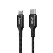 SUPERIOR USB data kabal SU-K105, Cink 27W, 3A, Type C na Lightning Crni