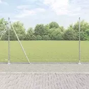 Heksagonalna ograda s betonskom osnovom 50 x 1,6 m Srebrna