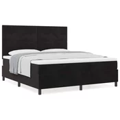 vidaXL vidaXL Box Spring postelja z vzmetnico Črna Super King Žamet, (22052213)